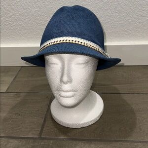 Zara Navy Hat with Cream Band